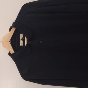 Tommy Bahama Large Black Silk/Cotton Long Sleeve Polo Shirt